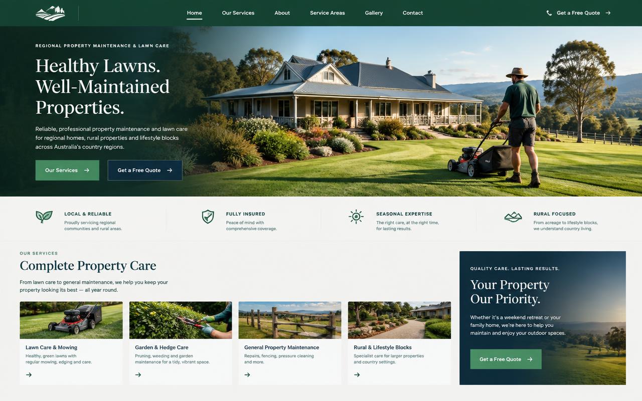Rumps Lawn & Maintenance sample website direction