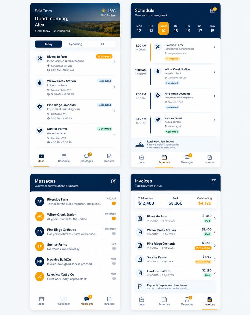 iOS & Android apps example interface