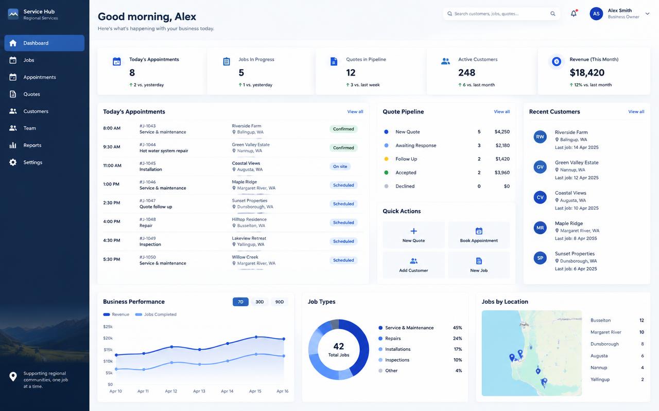 Web apps & internal tools example interface